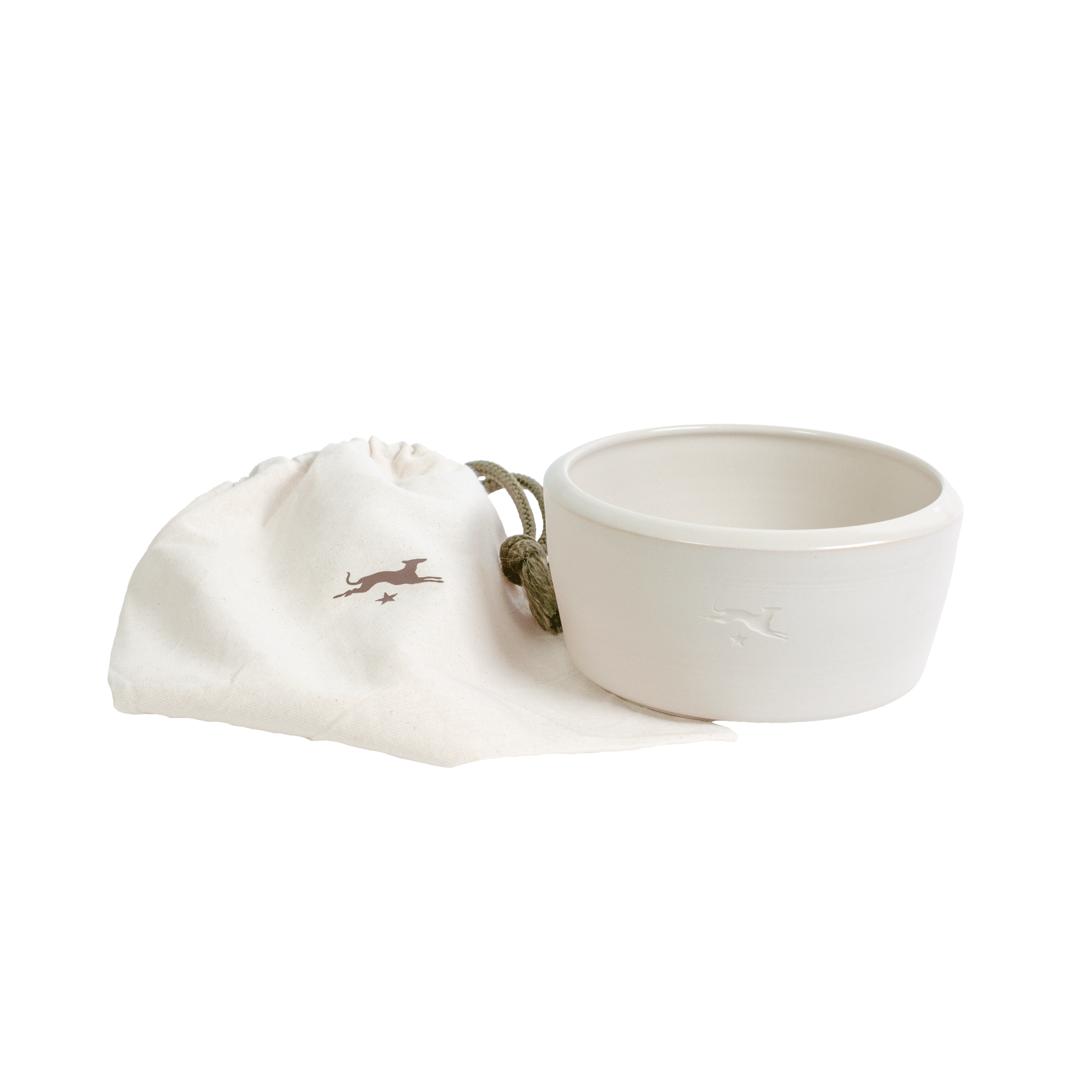 Ceramic dog bowl – white
