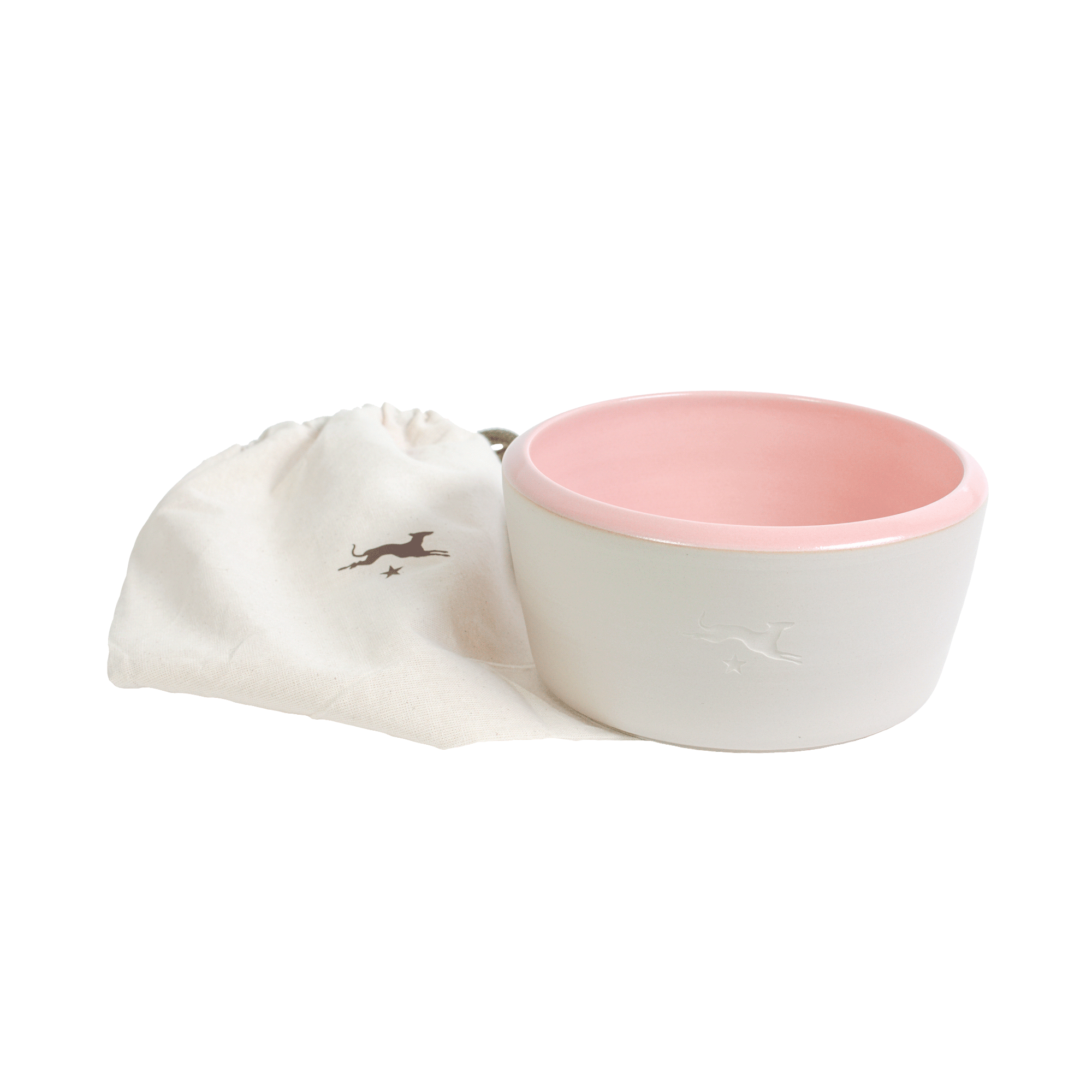 Keramik-Hundenapf – Natur / Rosa