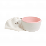 Ceramic dog bowl – natural colour / rose