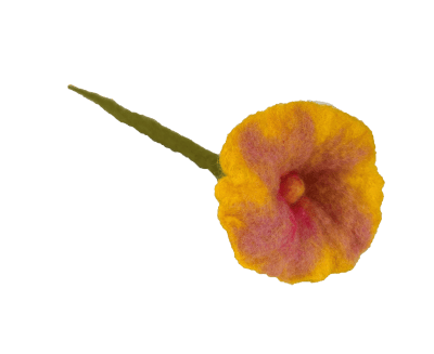 Felt flower in yellow