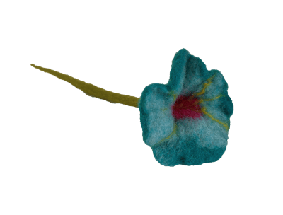 Fleur en feutrine bleue