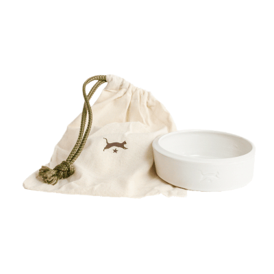 Ceramic cat bowl - white